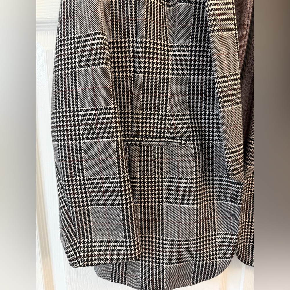 Apt. 9 Houndstooth Glen Plaid Blazer Jacket, Women's Size L - Picture 3 of 4
